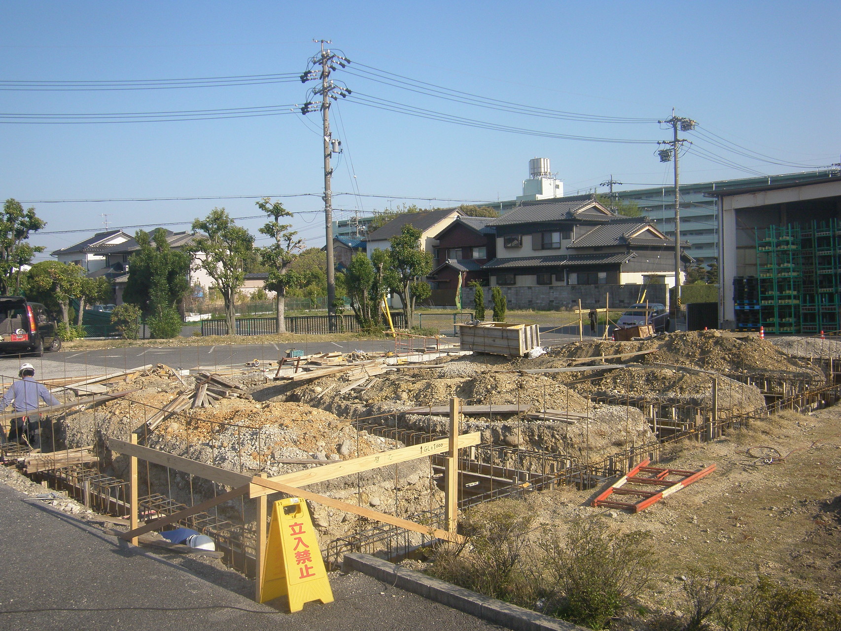 倉庫新築工事：工程写真