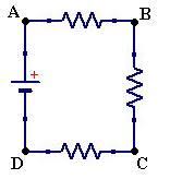Circuito eléctrico mostrando (4) NODOS