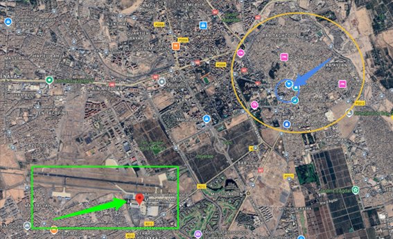 Satellite areoporto menara Marrakech Medina
