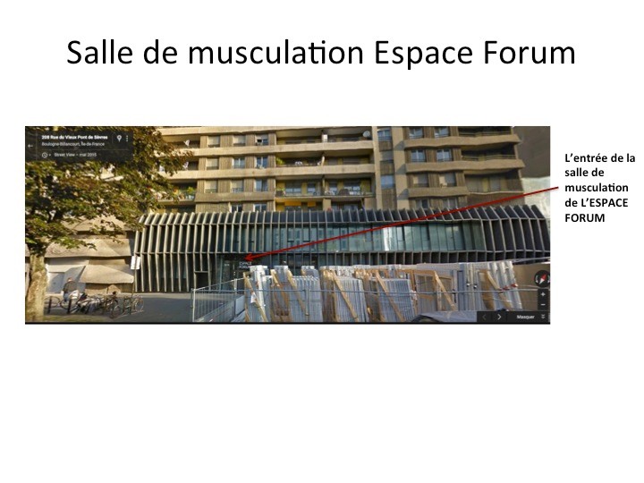 Salle de musuculation de l'Espace Forum au 1674 rue du vieux Pont de Sèvres à Boulogne-Billancourt
