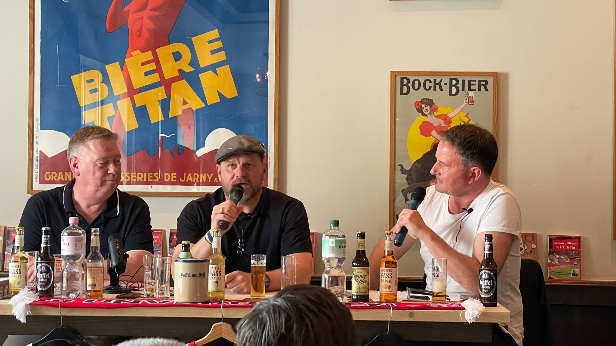 Steffen Baumgart, Thomas Wagner und Ralf Friedrichs im Mai 2023 im Gaffel am Dom