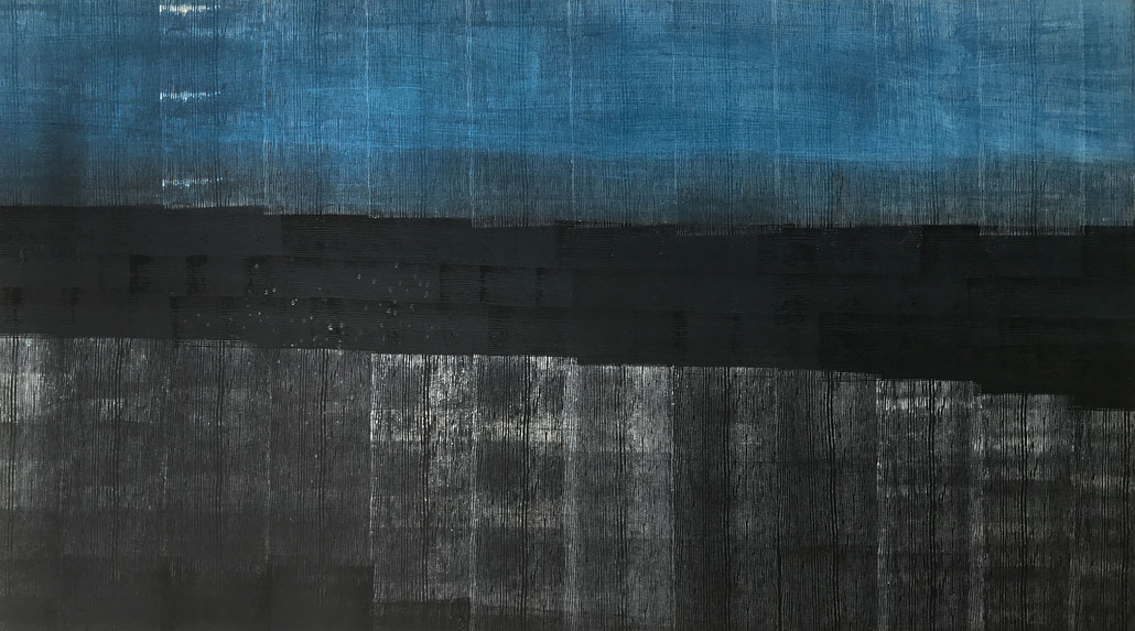 Linien verwandeln die Fläche und bilden Raum IV | Acryl auf Leinwand | 125 x 69 cm | 2015