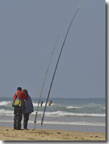 Surfcasting sur la côte landaise