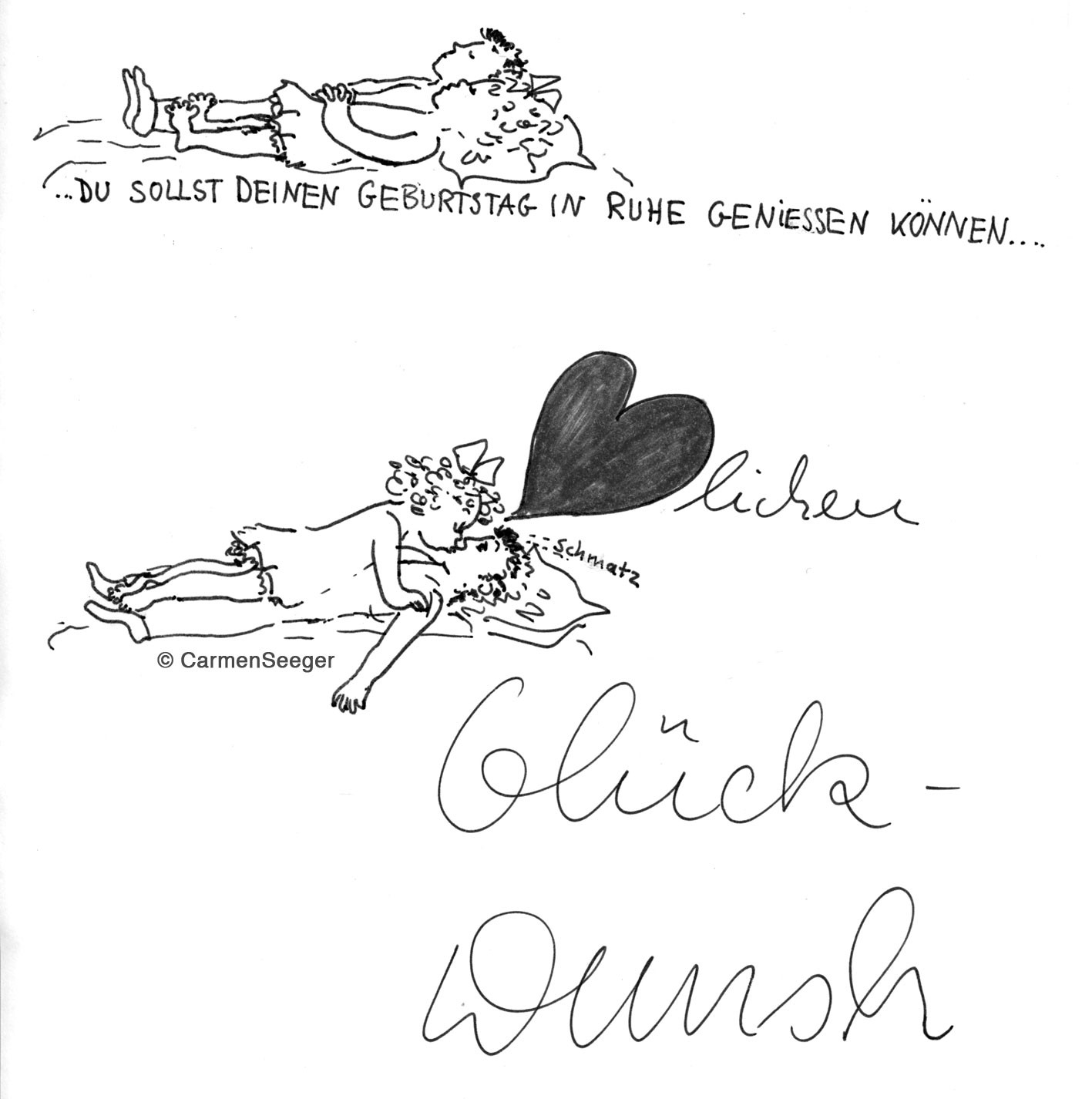Wer nüchtern drei mal schmunzelt... Sinnbilder von Carmen Seeger