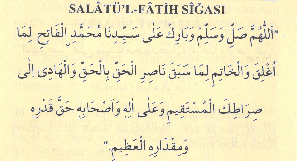 Salavati Fatih Salavat I Fatih Besariul Hayrat Ve Ozel Dualar Salavati Fatih Faziletleri Besariil Hayrat