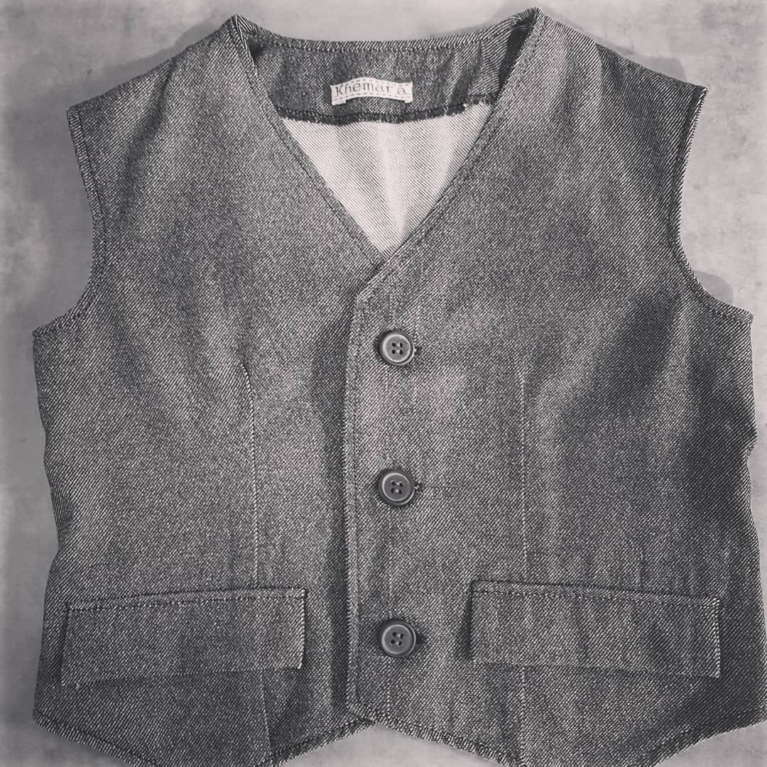 Gilet enfant gris en jean
