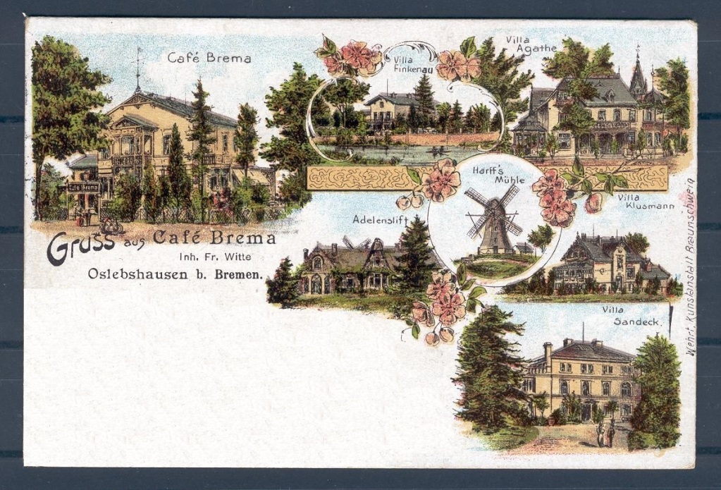 Café Brema, Postkarte ca. um 1900