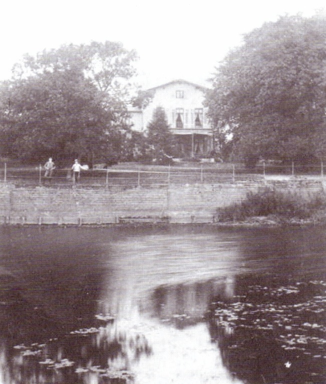 Gut Finkenau mit Weserarm um 1900