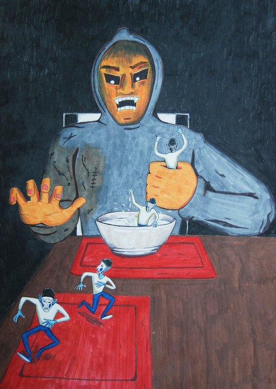Man Eat Little Guys-colorpencil-2008
