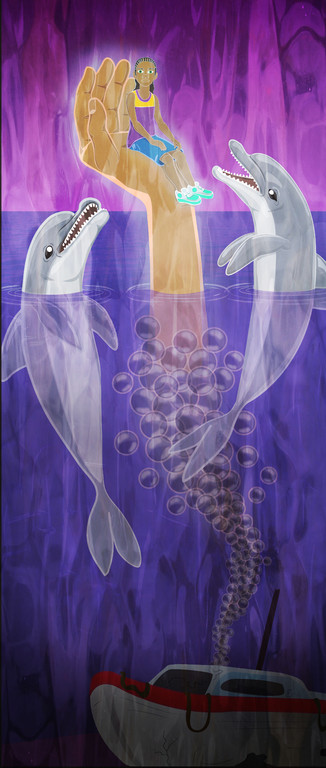 Girl Hand Ocean (illustrator/Photoshop) Copyright 2010 by Alex Palacio