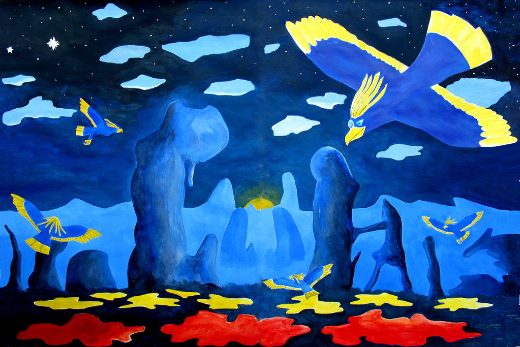 Blucoatlus: Flight in Eagle Nebula 1(Spring 2006, Acrylic)