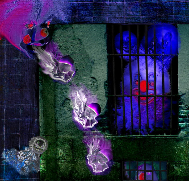 Clowns Wall (Photoshop) Copyright 2010 by Alex Palacio
