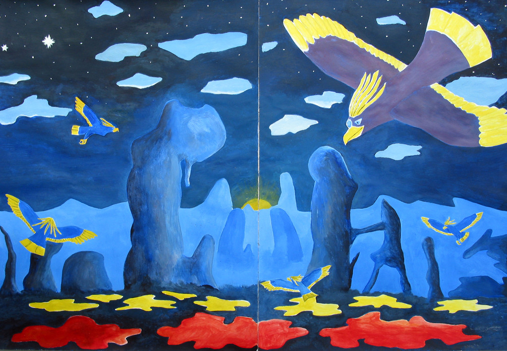 Blucoatlus: Flight in Eagle Nebula 2 (Spring 2006, Acrylic)