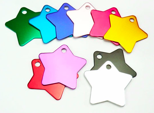 Schlüsselanhänger: farbig, Stern - Ø 3,6cm, 1mm