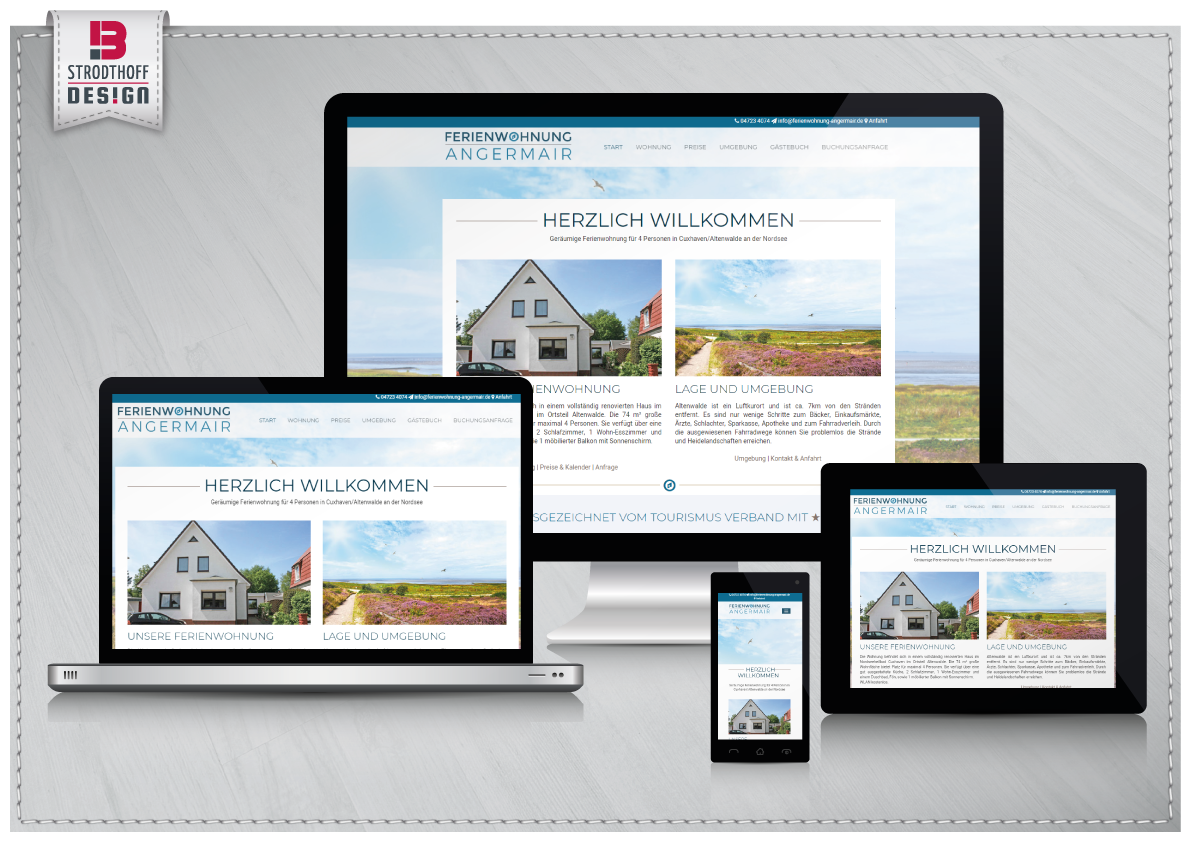Responsive Webdesign Ferienwohnung Angermair Strodthoff Design Fullservice Werbeagentur Cuxhaven Grafikdesign Und Webdesign
