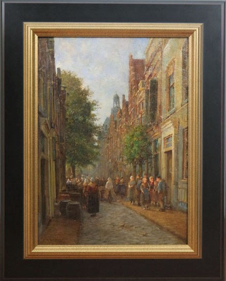te_koop_aangeboden_een_stadsgezicht_van_de_nederlandse_kunstschilder_willem_hendrik_eickelberg_1845-1920_hollandse_romantiek