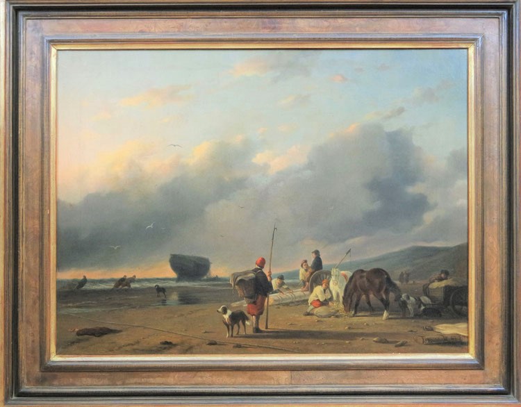 te_koop_aangeboden_een_genre_strandgezicht_van_de_franse_kunstschilder_louis_auguste_adolphe_williot_1829-1865