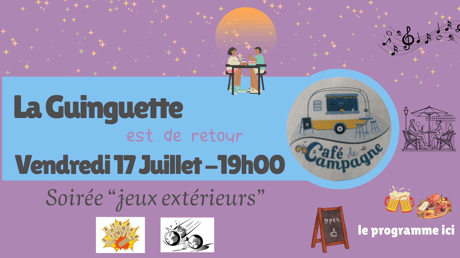 Le 17 Juillet 2026 : Retour de la guinguette "Café de Campagne"