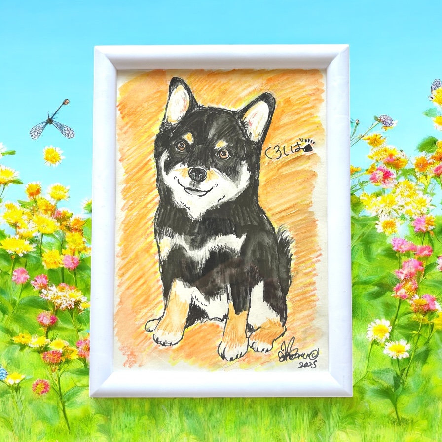 優しい水彩画タッチのペット似顔絵シリーズをお描きします。