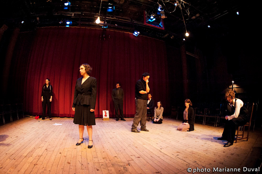 Ariane Carrière, Lionel Lehouillier, François Ouimet, Charles Rose, Guillaume Saindon, Caroline Lefebvre, Marie-Eve Fortier, Dillon Orr - Mephisto - Université d’Ottawa - Photo Théâtre Marianne Duval