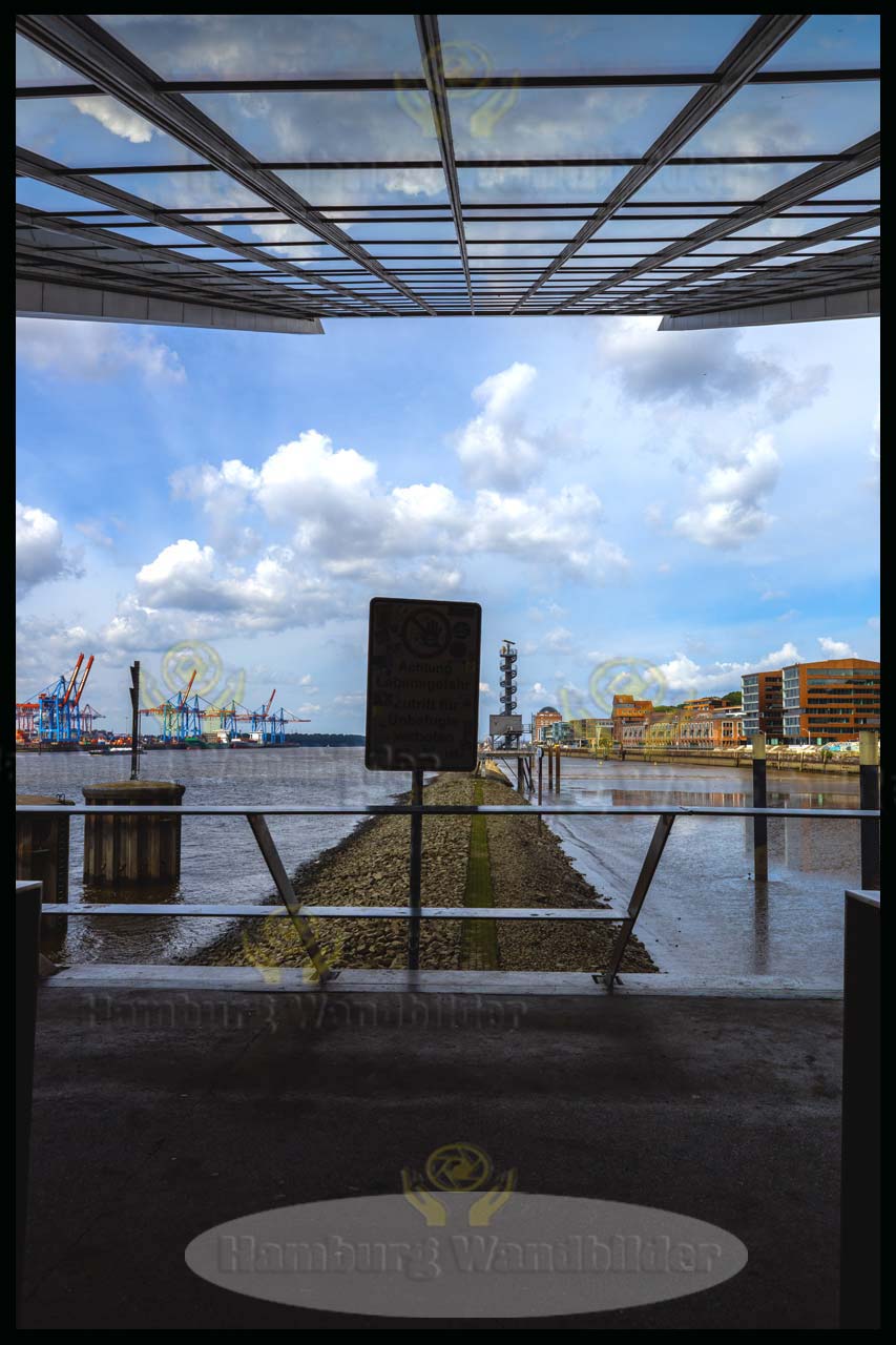 blick vom dockland parkdeck auf die elbe hamburg wandbilder
