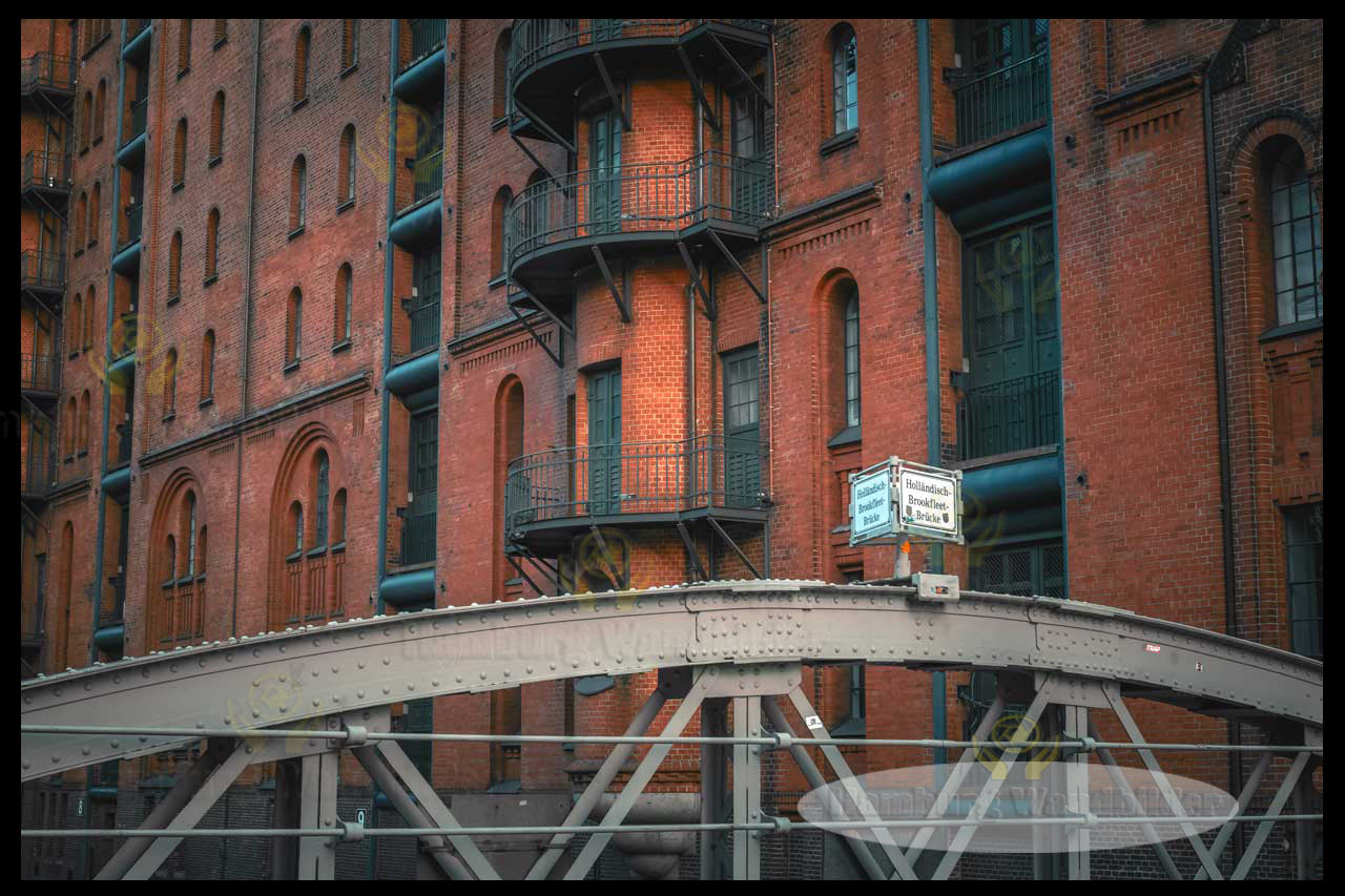 kontorhaus und die hollaendisch brookfleet-bruecke hamburg wandbilder