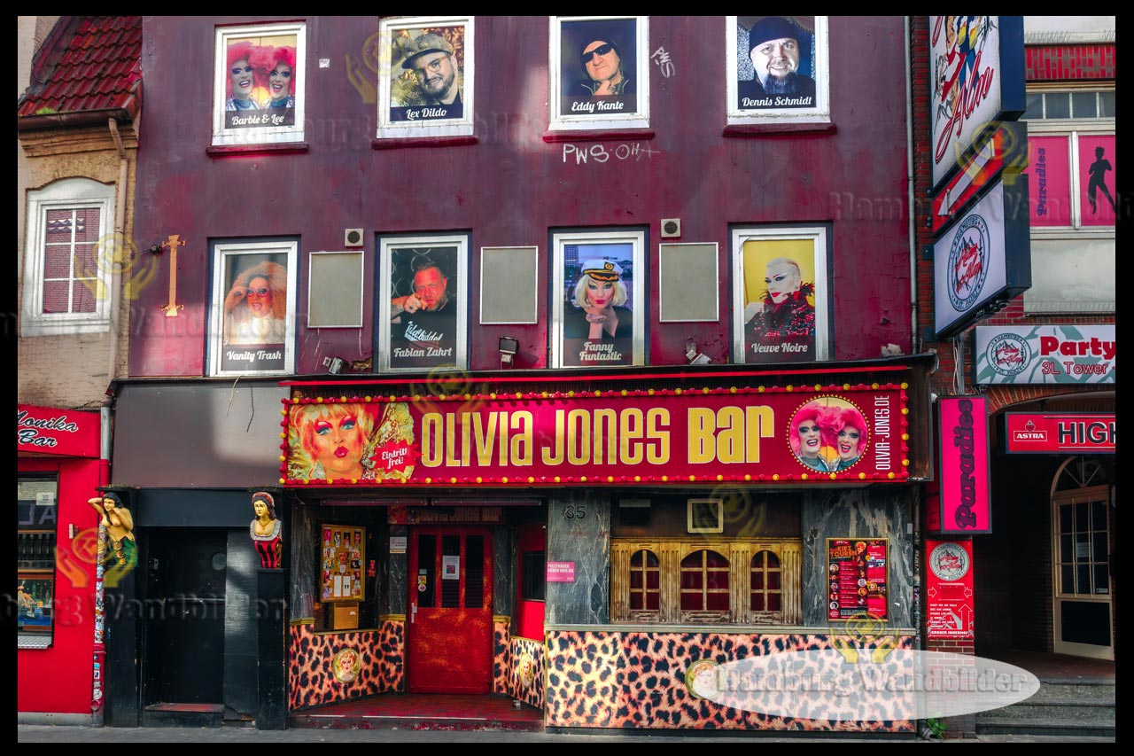 die olivia jones bar in der grossen freiheit hamburg wandbilder