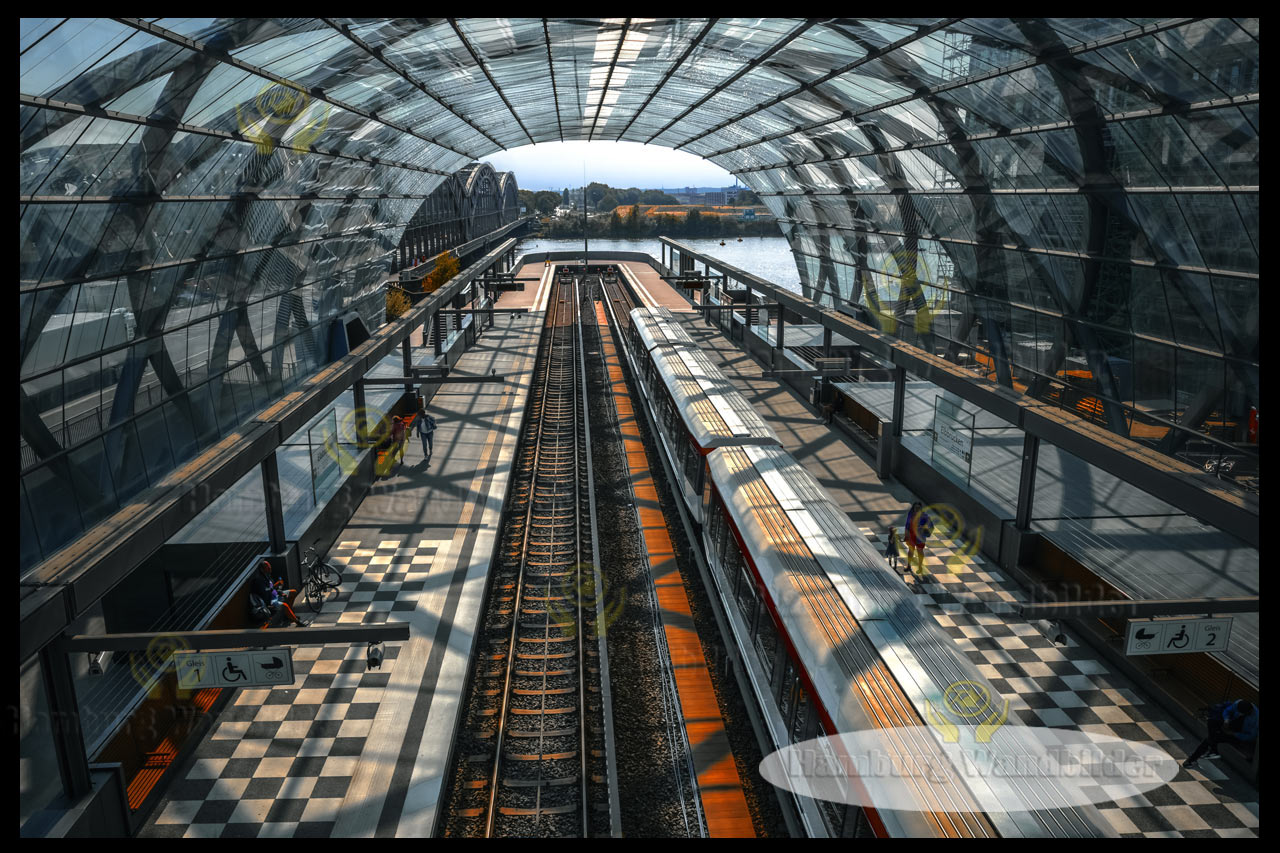 blick auf die gleise im bahnhof elbbruecken als hamburg wandbilder