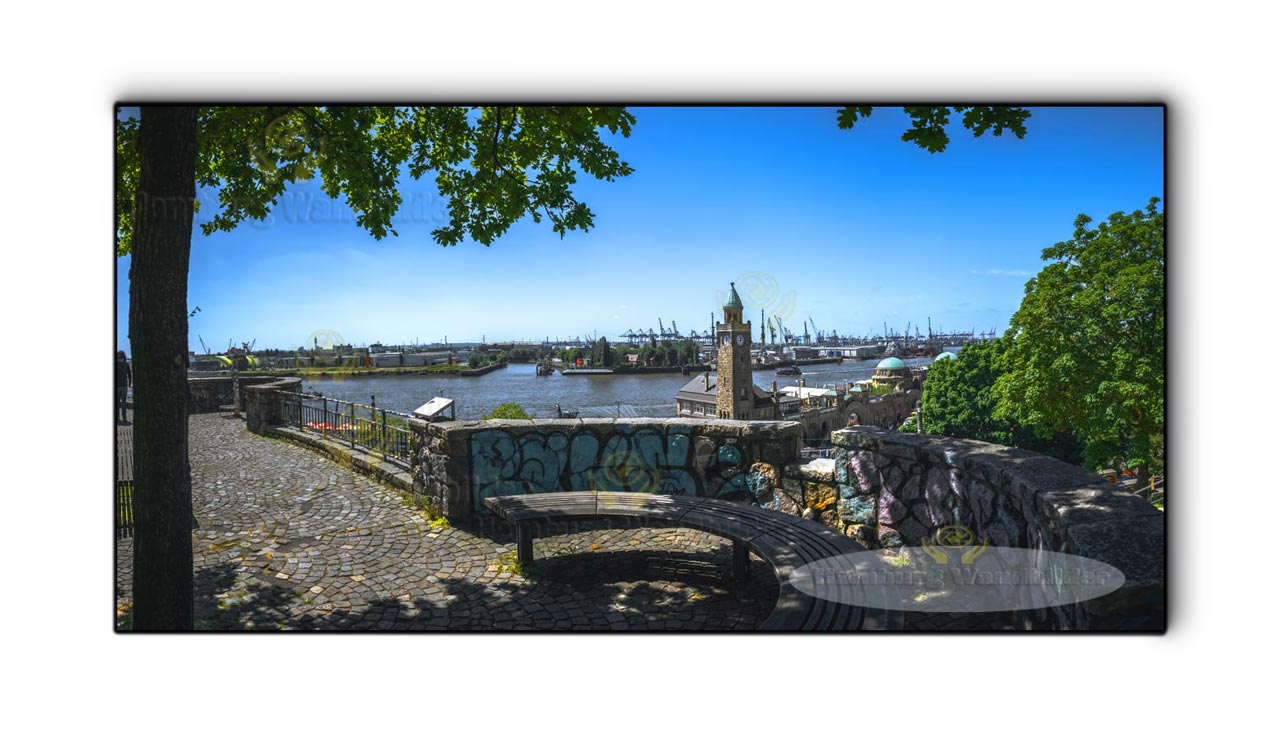 blick vom stintfang auf den hafen im sommer hamburg wandbilder