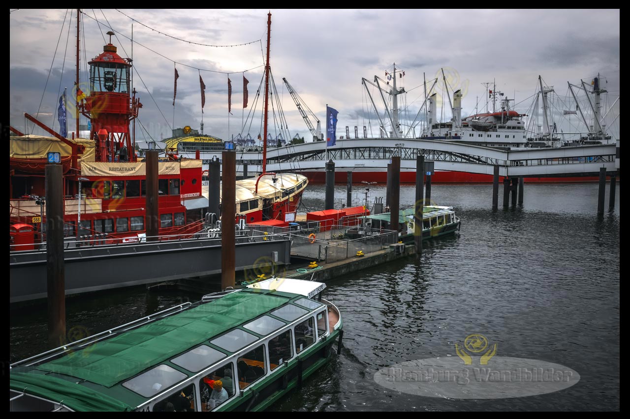 am baumwall und ueberseebruecke als hamburg wandbilder motiv