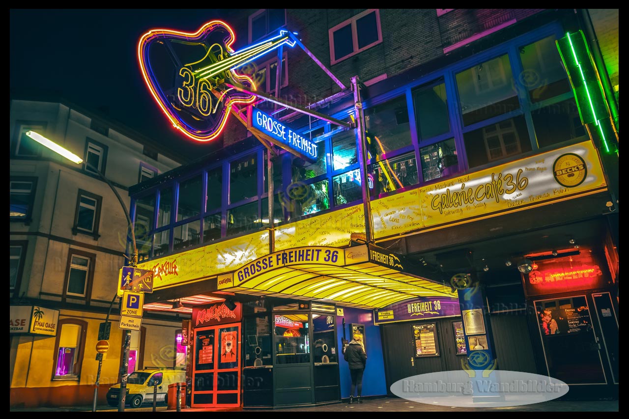 neonlichter in der grossen freiheit 36 auf der reeperbahn bei nacht hamburg wandbilder