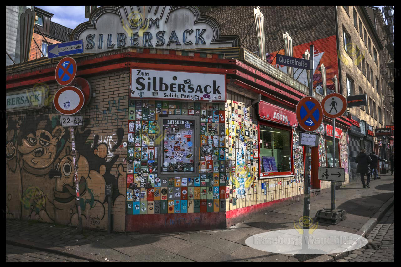 kultkneipe silbersack in der querstrasse reeperbahn hamburg wandbilder