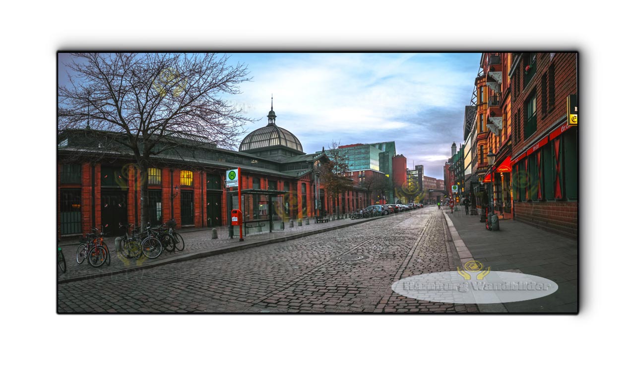 panorama an der grossen elbstrasse am fischmarkt hamburg wandbilder