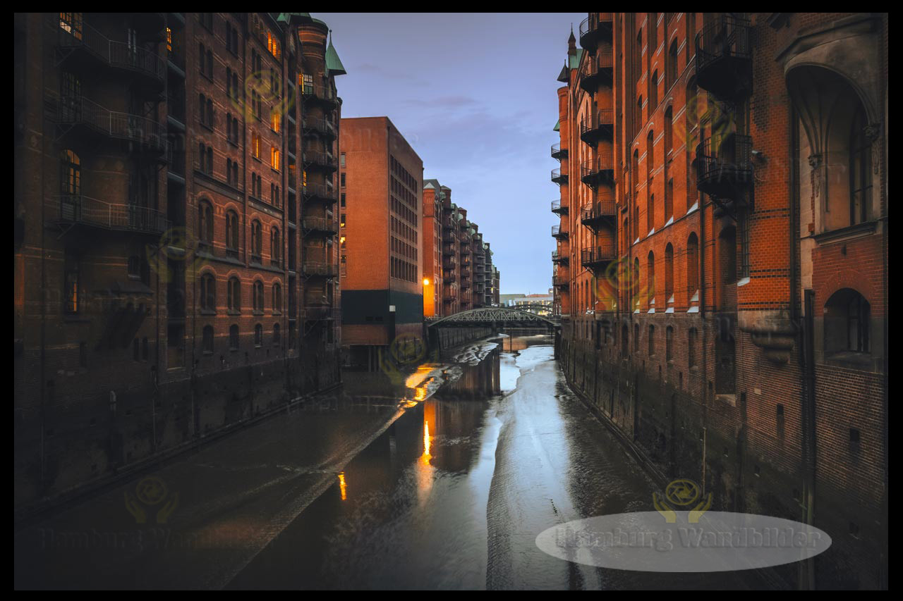 ebbe im fleet speicherstadt bei nacht hamburg wandbilder