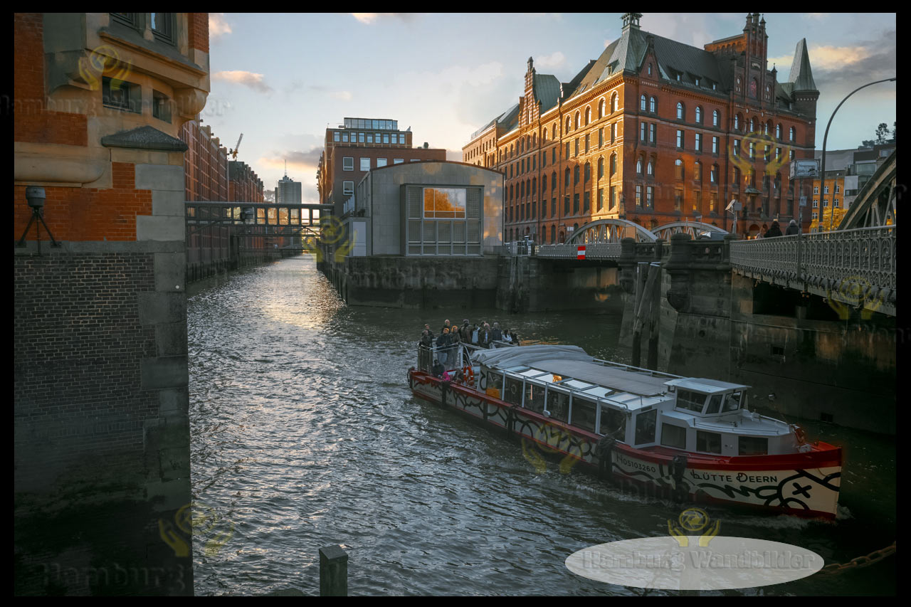 barkasse am st-annenfleet am st-annenplatz hamburg wandbilder