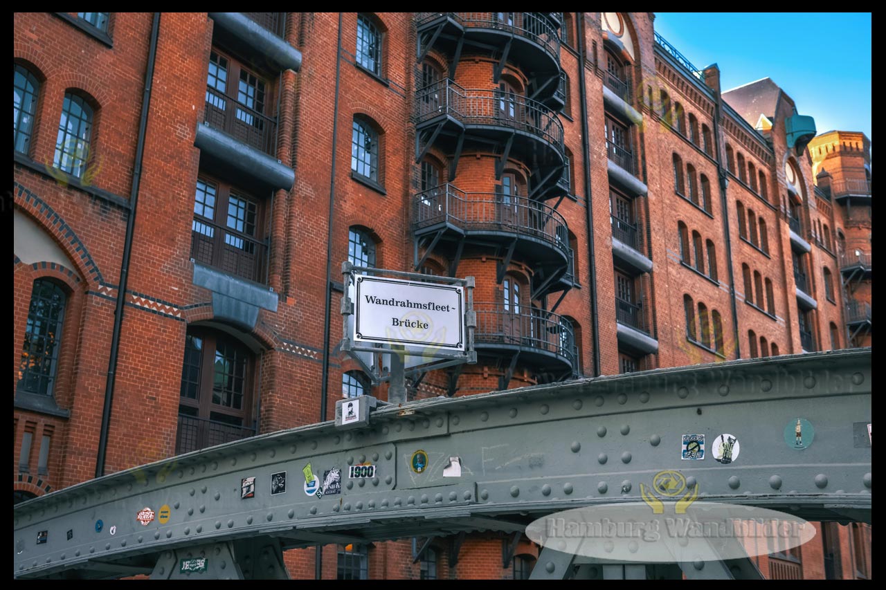 blick von der wandrahmsfleet-bruecke auf die kontorhaeuser hamburg wandbilder