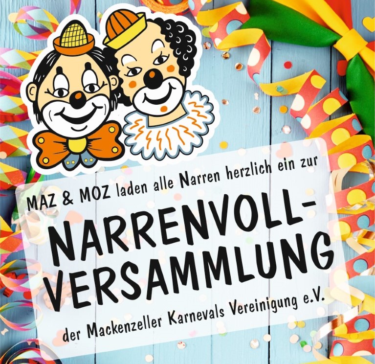 Einladung zur Narrenvollversammlung