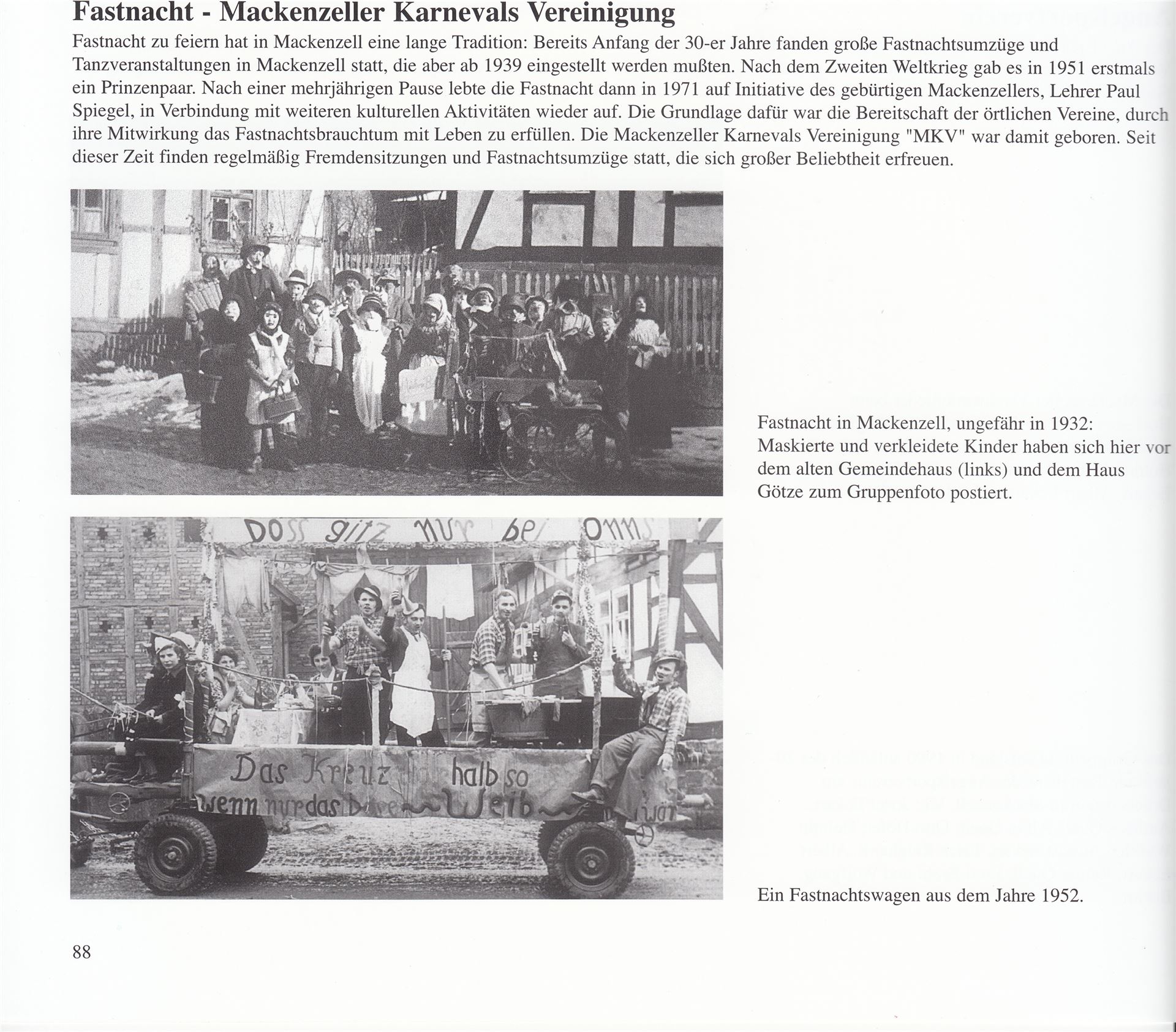 ca. 1932 Fastnachtsumzug, Schulkinder und Erwachsene