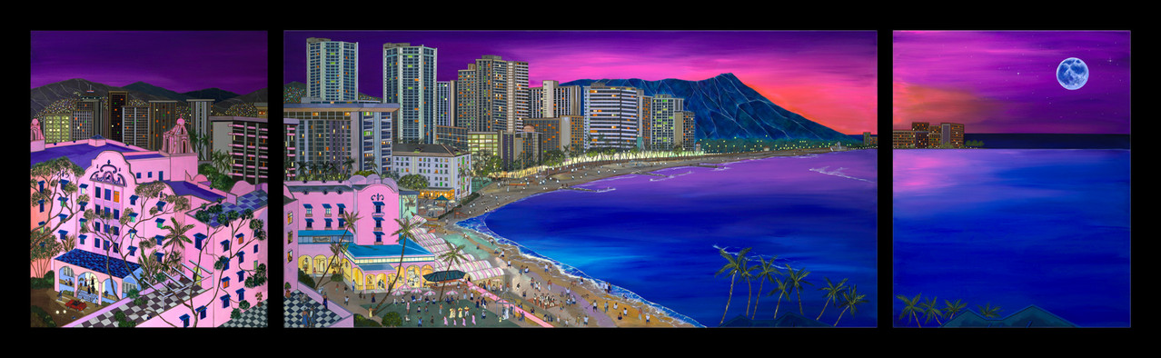 waikiki beach 一面に広がるワイキキ。一番大好きな場所。