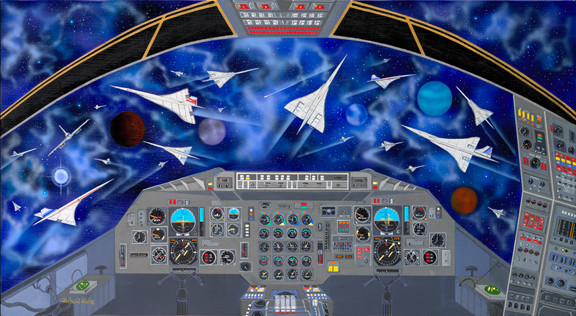 Eternal concorde 製造されたコンコルドが遥かなる宇宙で飛行している。