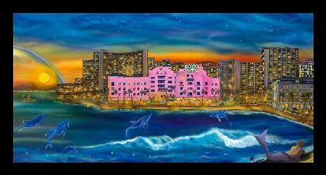 mermaid waikik夕暮れのワイキキ。ふと覚めるとマーメイドが。