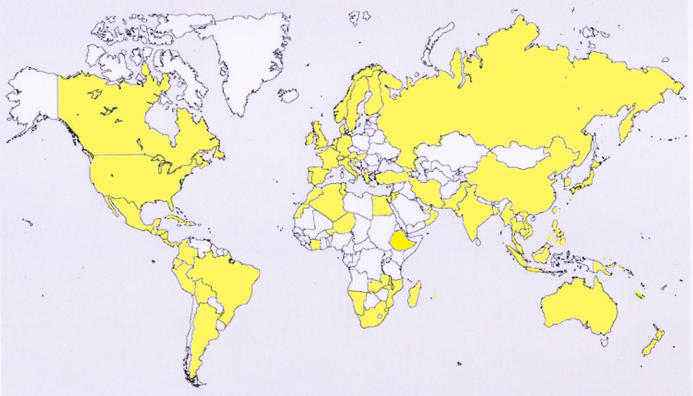 Carte Des Pays Visites Carnets De Voyage De Bernard Lardeux