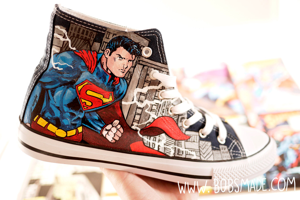 Superman Shoes painted by bobsmade