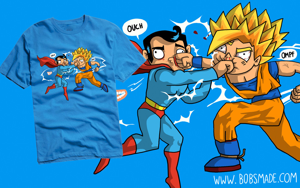 Goku vs superman t shirt clearance