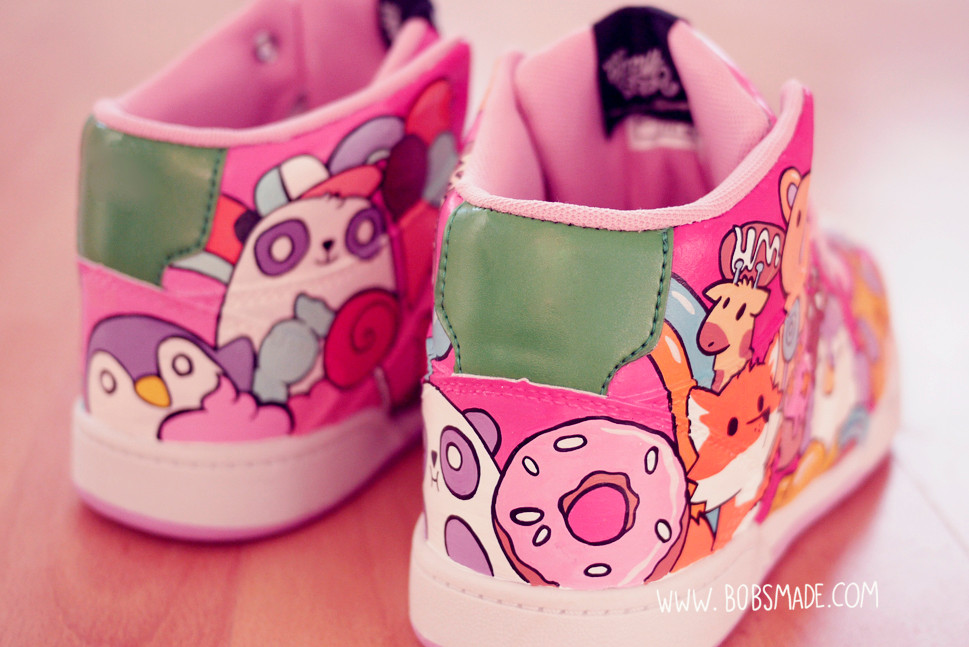 Custom sneaker shoes bobsmade candy sugar donut cute animals