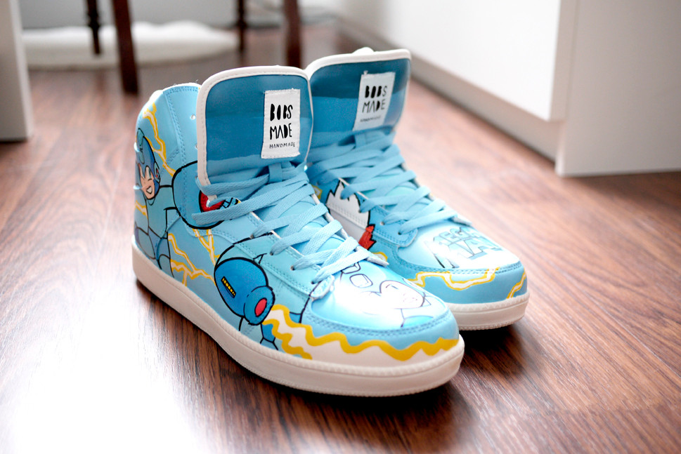 Capcoms  Megaman custom shoes sneaker bobsmade nerd games