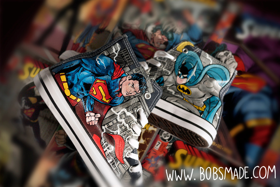 Batman vs. Superman 2013 2015 custom shoes marvel bobsmade fanart