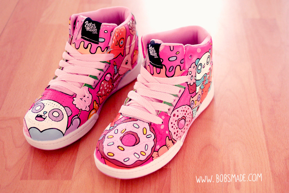 Custom sneaker shoes bobsmade candy sugar donut cute animals