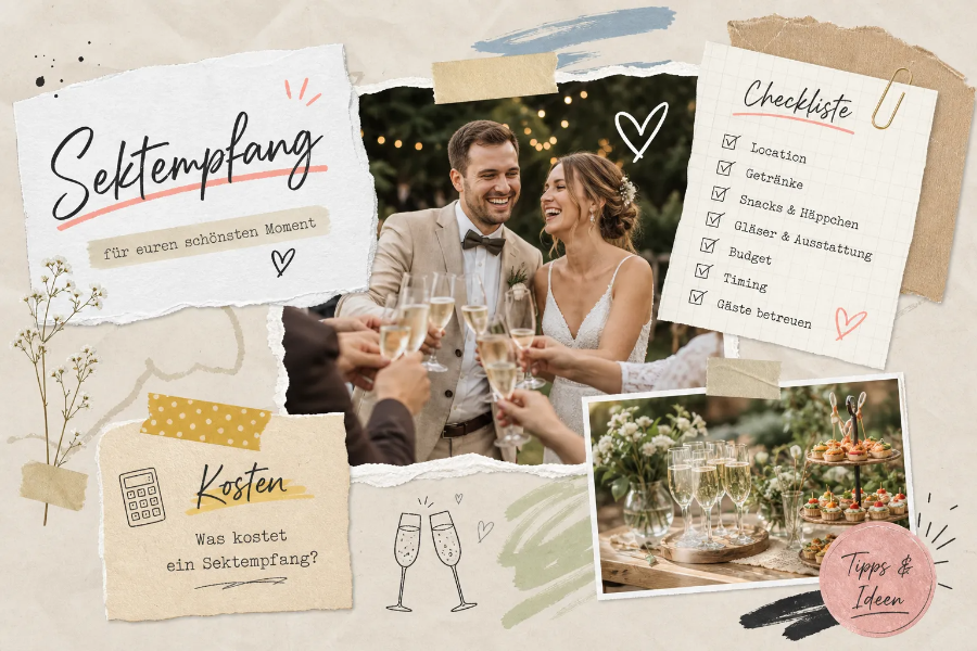 Sektempfang zur Hochzeit: Ideen, Kosten und Checkliste