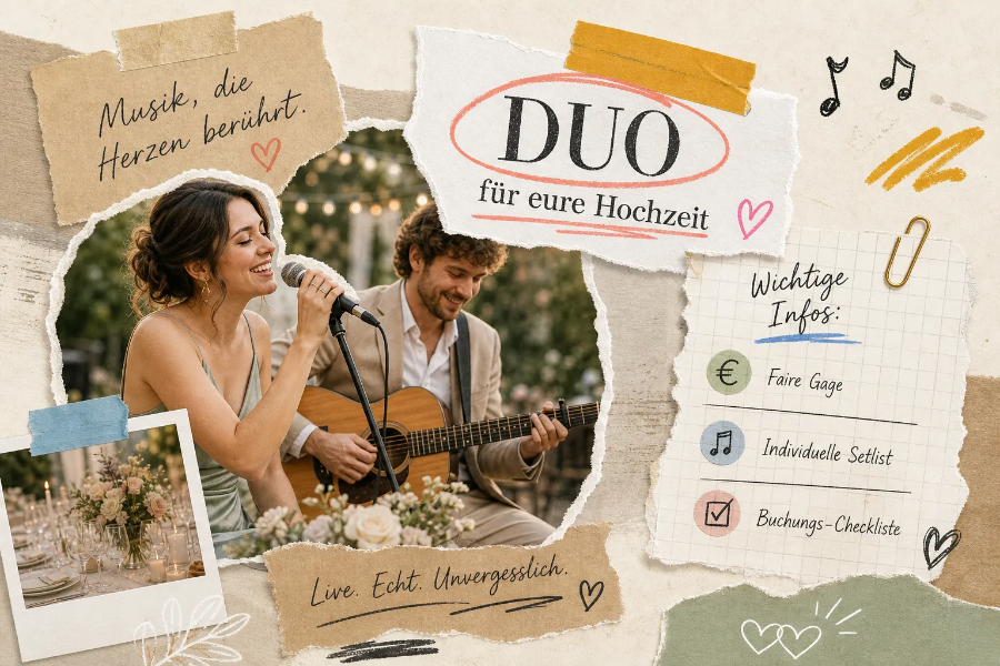 Duo für die Hochzeit: Gage, Setlist und Buchungs-Checkliste